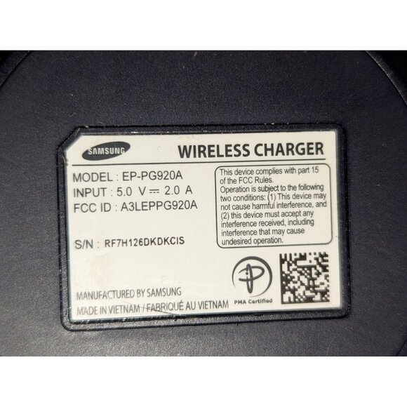 Samsung Wireless Charger EP-PG920A With USB Cable 5V Input Black Circular Design - Picture 4 of 4